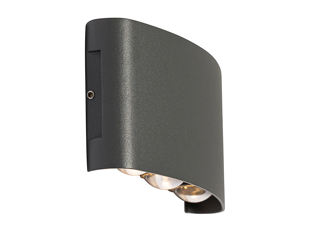 Applique d'extérieur gris foncé avec LED 6 lumières IP54 - Silly