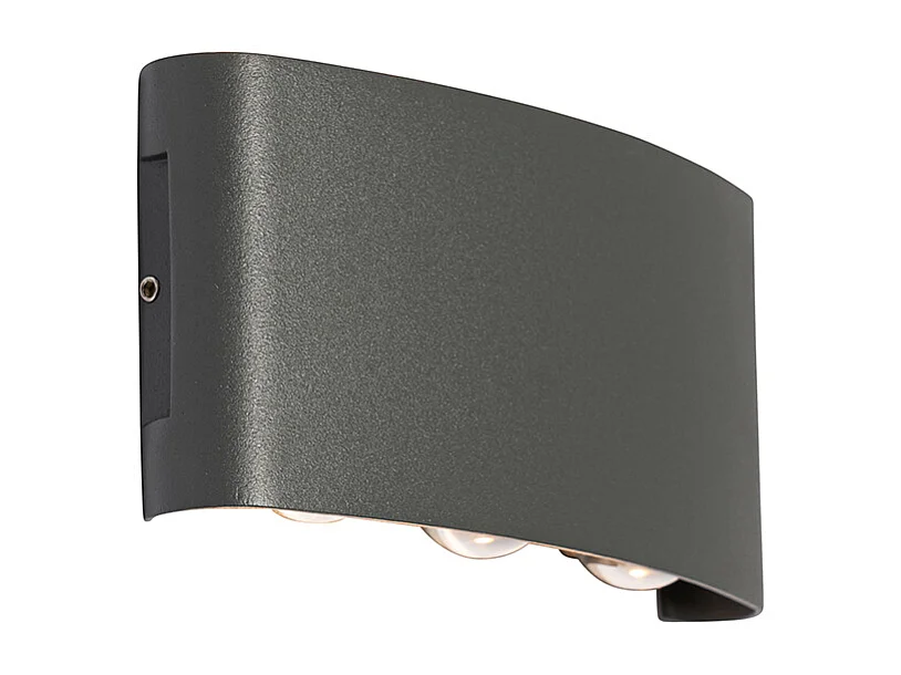Applique murale d'extérieur gris foncé avec LED 6 lumières IP54 - Silly