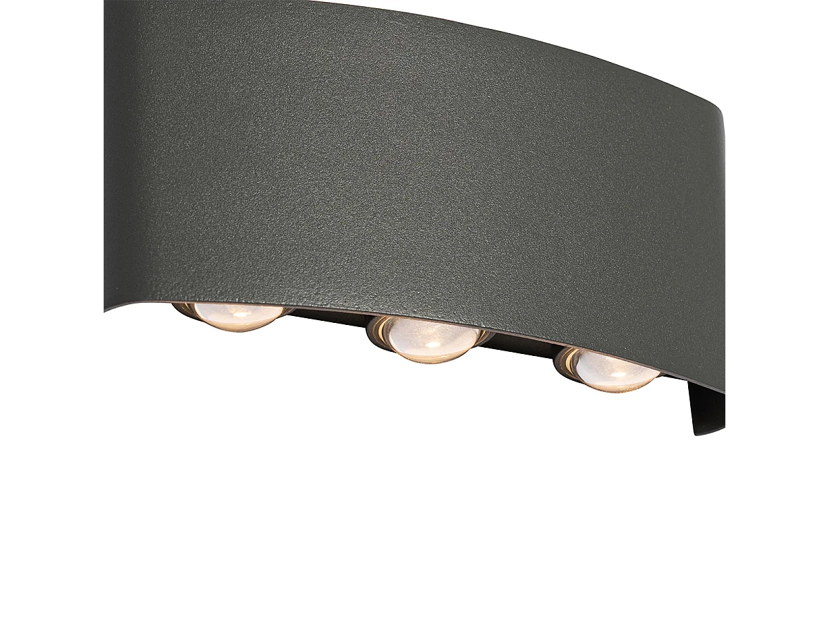 Applique murale d'extérieur gris foncé avec LED 6 lumières IP54 - Silly
