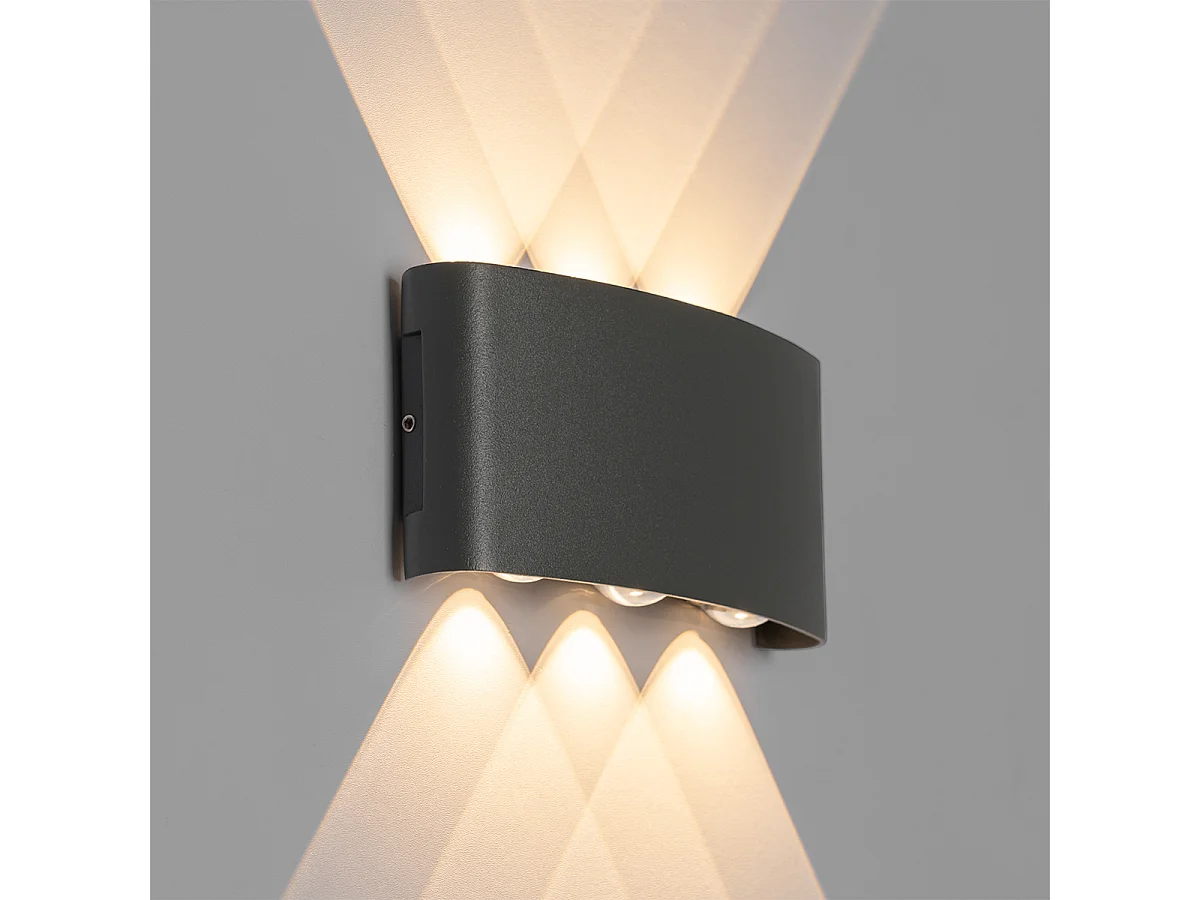 Applique murale d'extérieur gris foncé avec LED 6 lumières IP54 - Silly