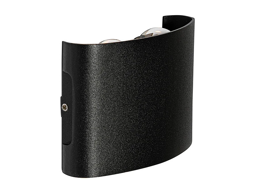 Applique d'extérieur noire avec LED 4 lumières IP54 - Silly
