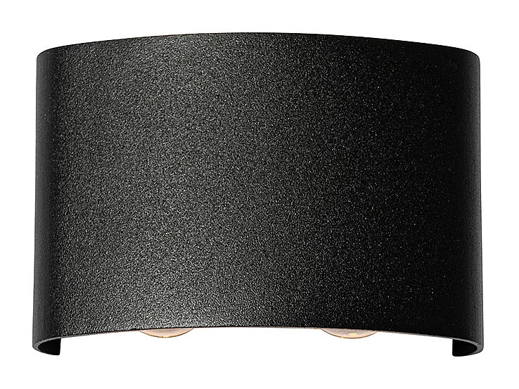 Applique d'extérieur noire avec LED 4 lumières IP54 - Silly