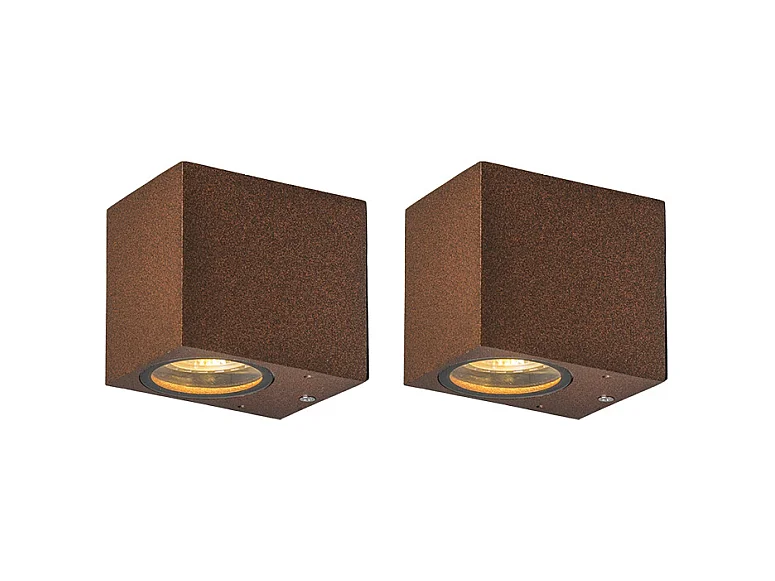 Lot de 2 appliques industrielles brun rouille IP44 - Baleno I.