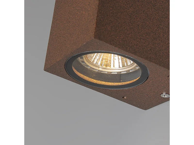 Lot de 2 appliques murales industrielles brun rouille IP44 - Baleno