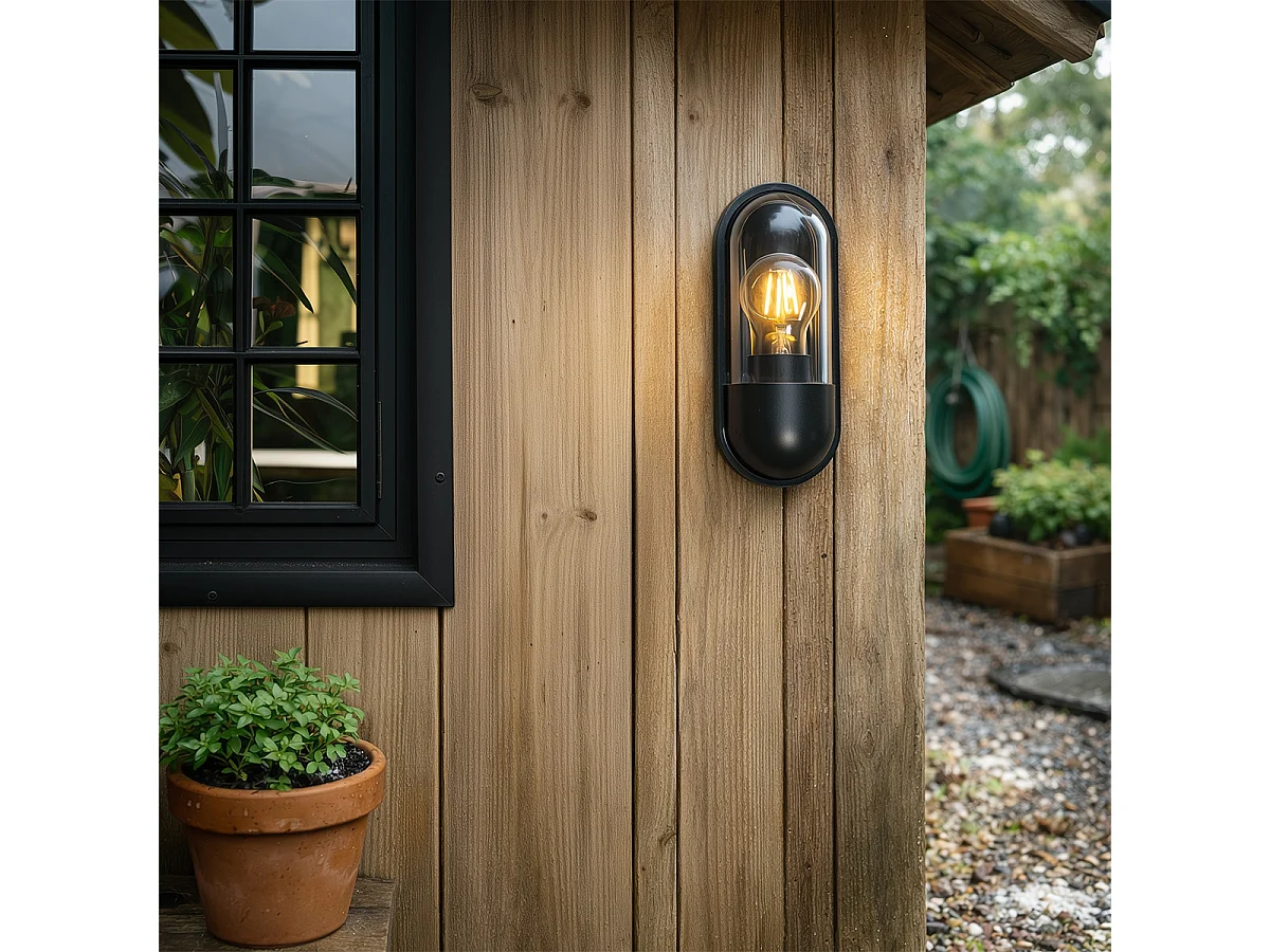 Applique murale d'extérieur moderne noire IP54 - Stockholm