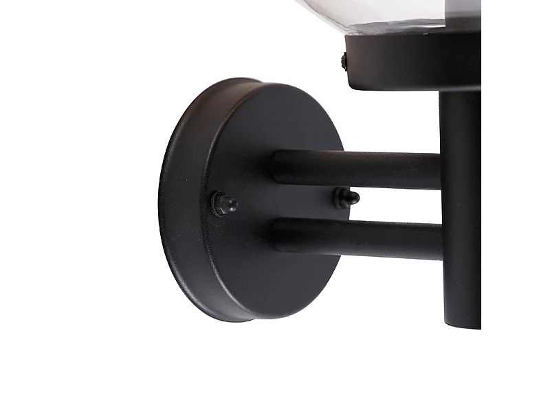 Applique d'extérieur noire avec plastique IP44 en acier inoxydable - Sfera