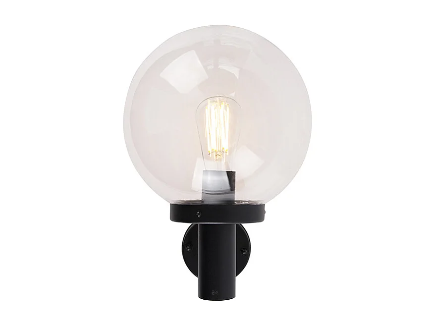 Applique d'extérieur noire avec plastique IP44 en acier inoxydable - Sfera