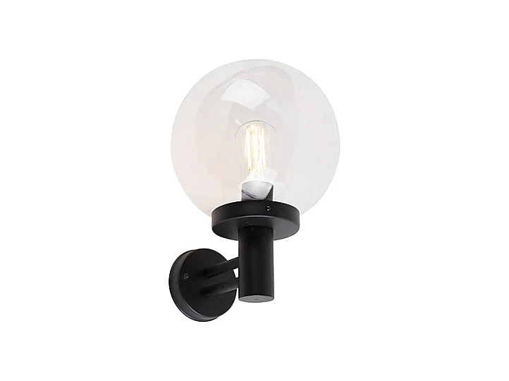 Applique d'extérieur noire avec plastique IP44 en acier inoxydable - Sfera