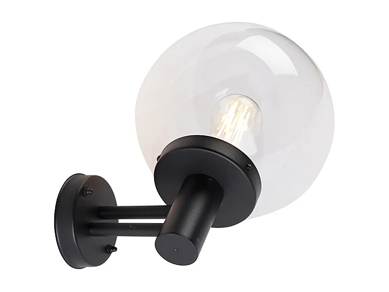 Applique murale d'extérieur noire avec plastique IP44 en acier inoxydable - Sfera