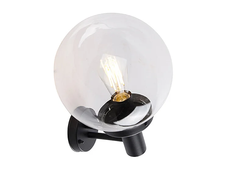 Applique murale d'extérieur noire avec plastique IP44 en acier inoxydable - Sfera