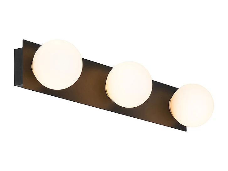 Applique moderne noire 48 cm IP44 3 lumières - Cederic