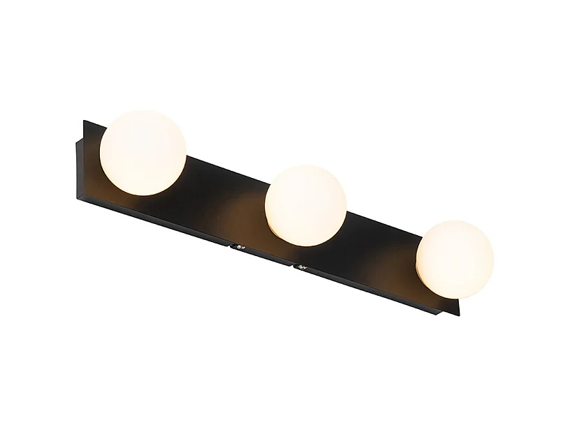 Applique moderne noire 48 cm IP44 3 lumières - Cederic