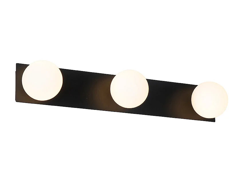 Applique moderne noire 48 cm IP44 3 lumières - Cederic