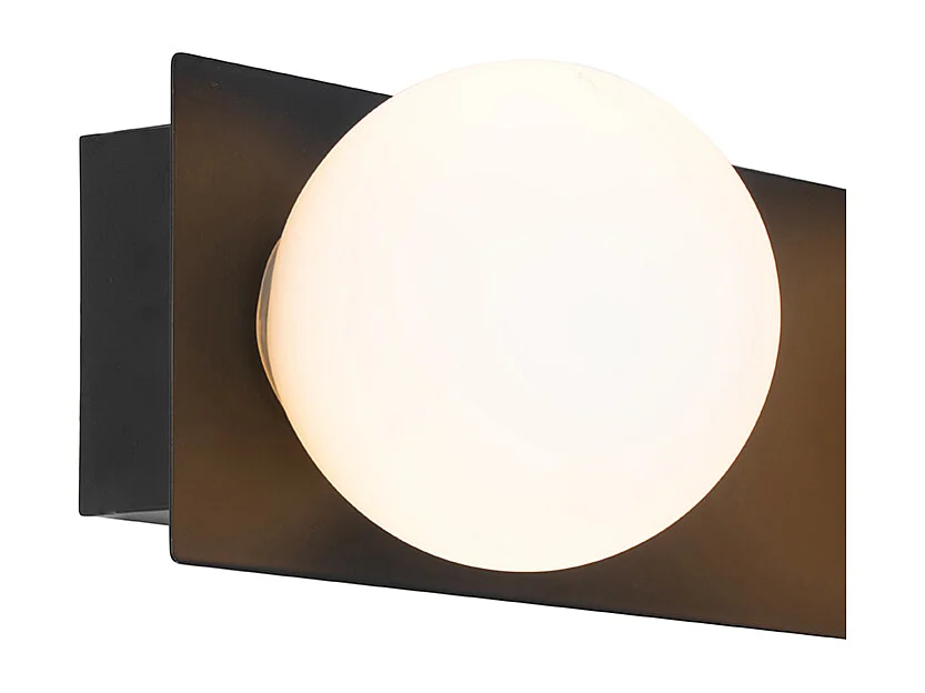 Applique murale moderne noire 48 cm IP44 3 lumières - Cederic