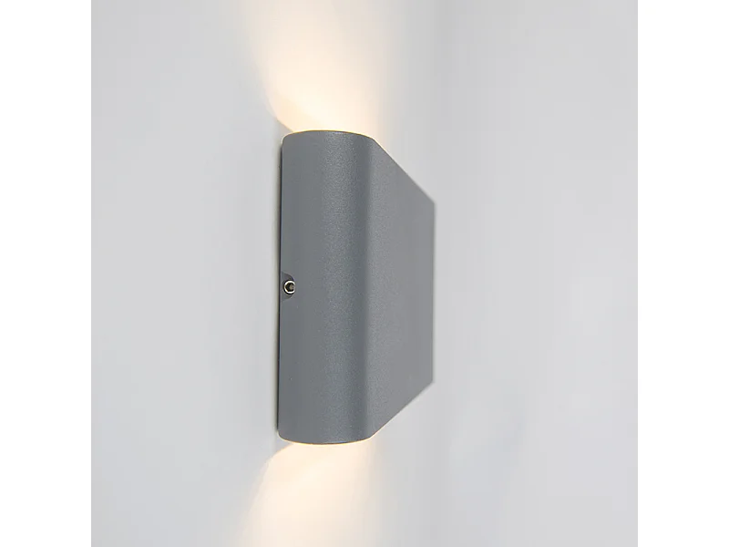 Applique murale extérieure gris foncé 17,5 cm avec LED IP65 - Batt