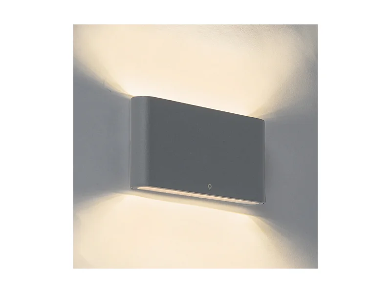 Applique d'extérieur gris foncé 17,5 cm avec LED IP65 - Batt