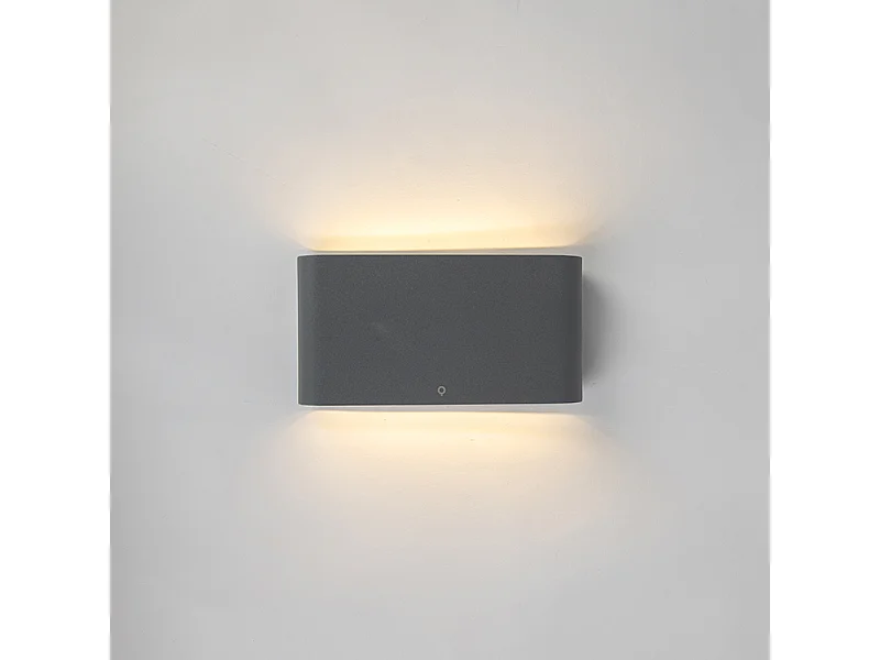 Applique murale extérieure gris foncé 17,5 cm avec LED IP65 - Batt