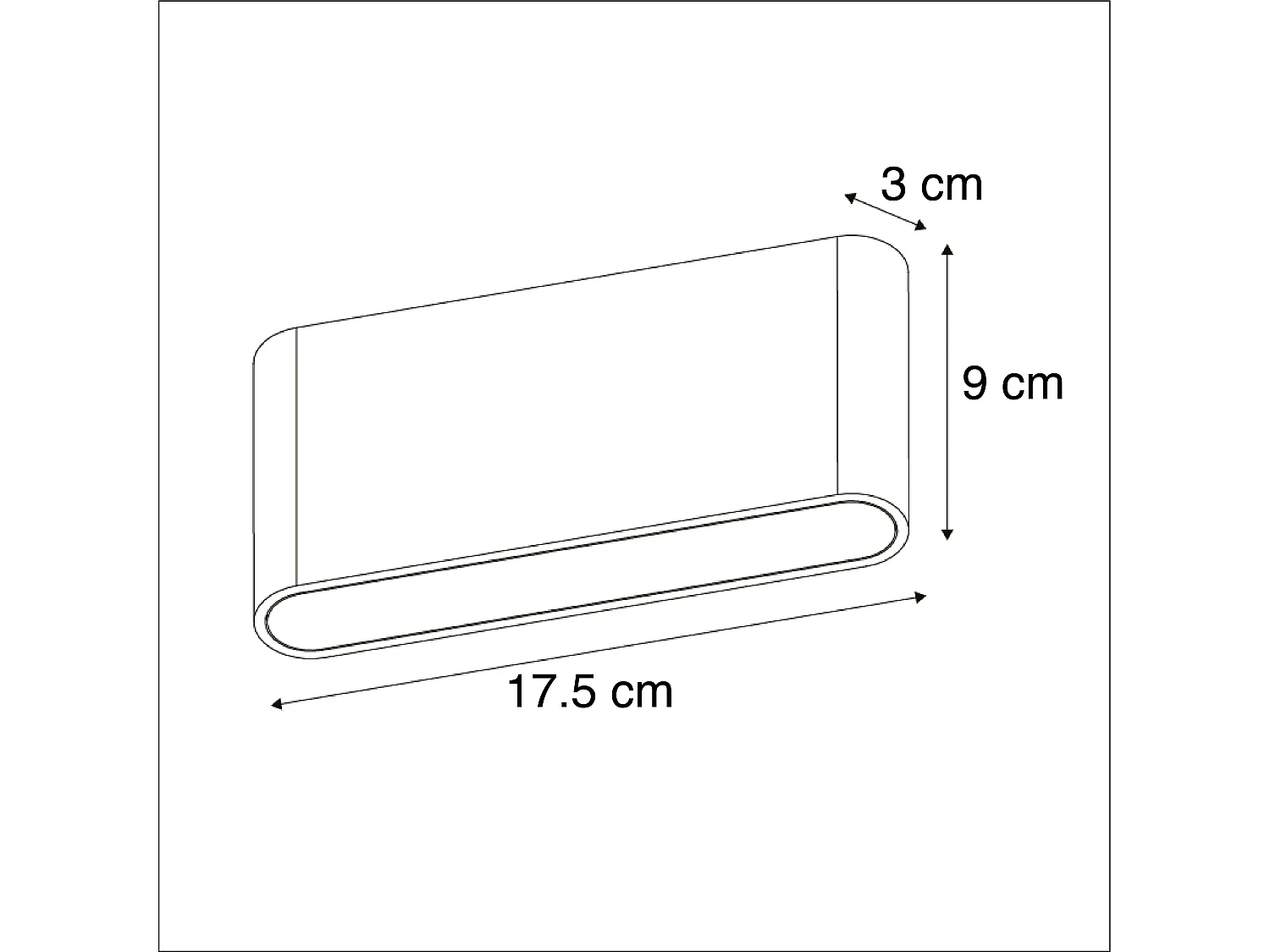 Applique murale extérieure gris foncé 17,5 cm avec LED IP65 - Batt