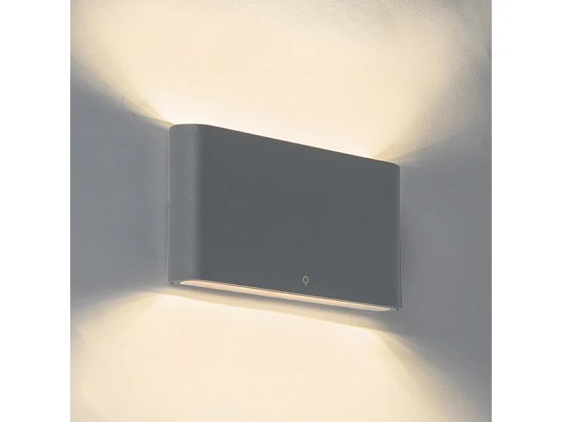 Applique murale extérieure gris foncé 17,5 cm avec LED IP65 - Batt