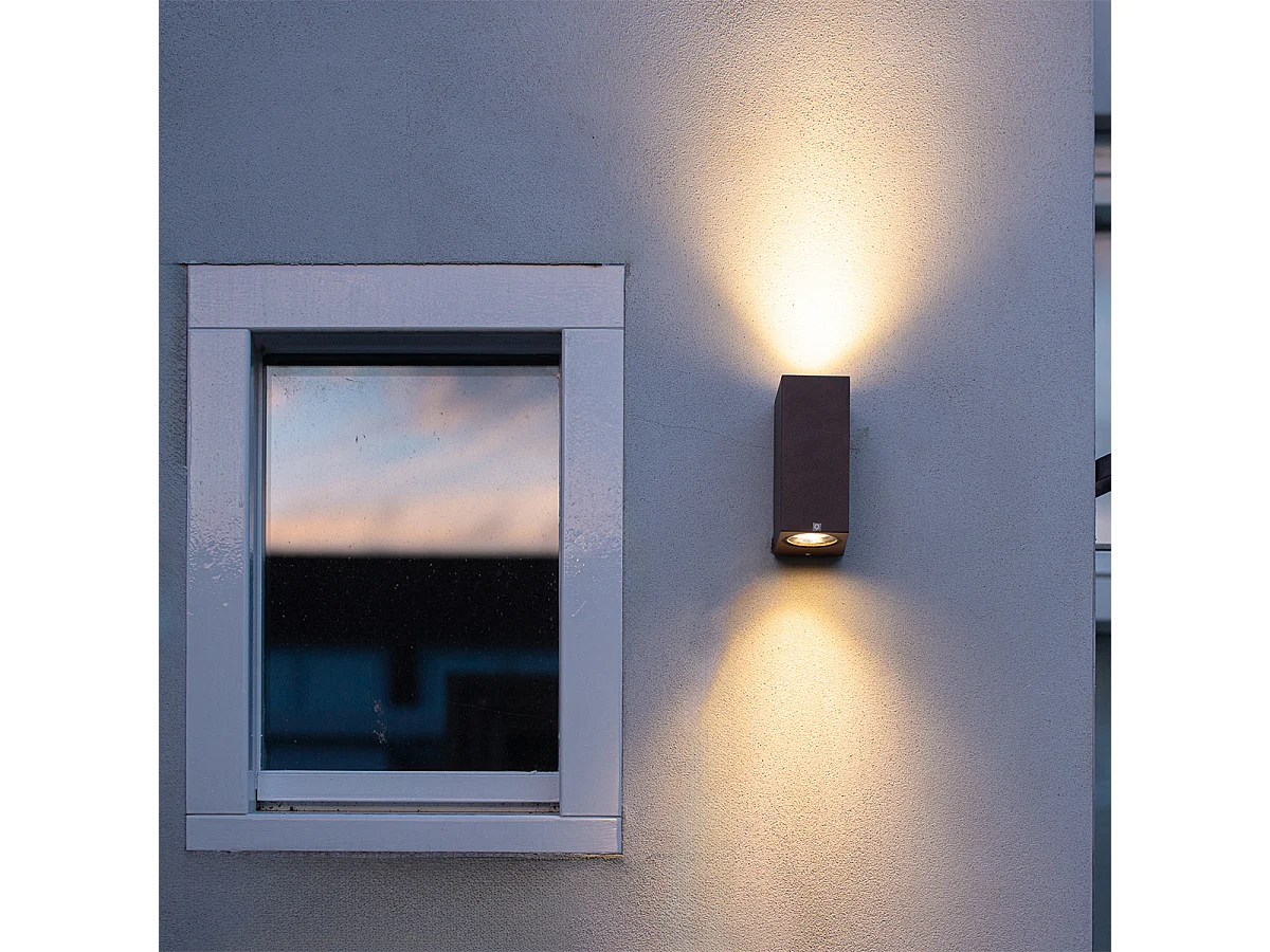 Applique murale industrielle brun rouille 2 lumières IP44 - Baleno