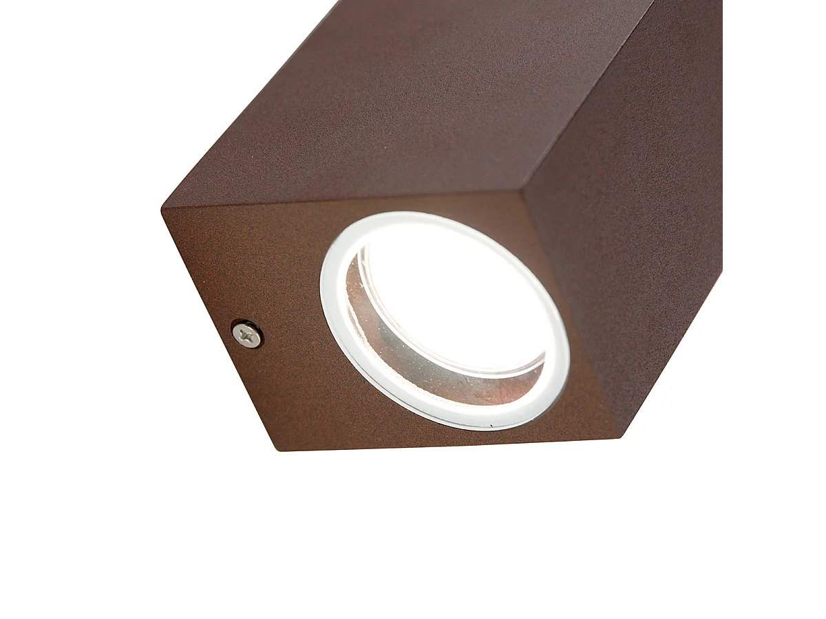 Applique murale industrielle brun rouille 2 lumières IP44 - Baleno