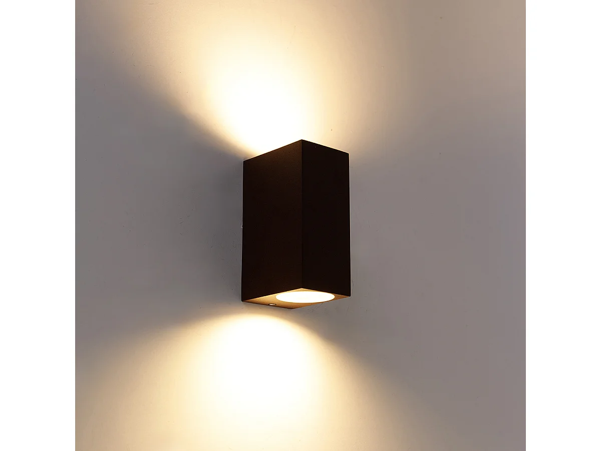 Applique murale industrielle brun rouille 2 lumières IP44 - Baleno