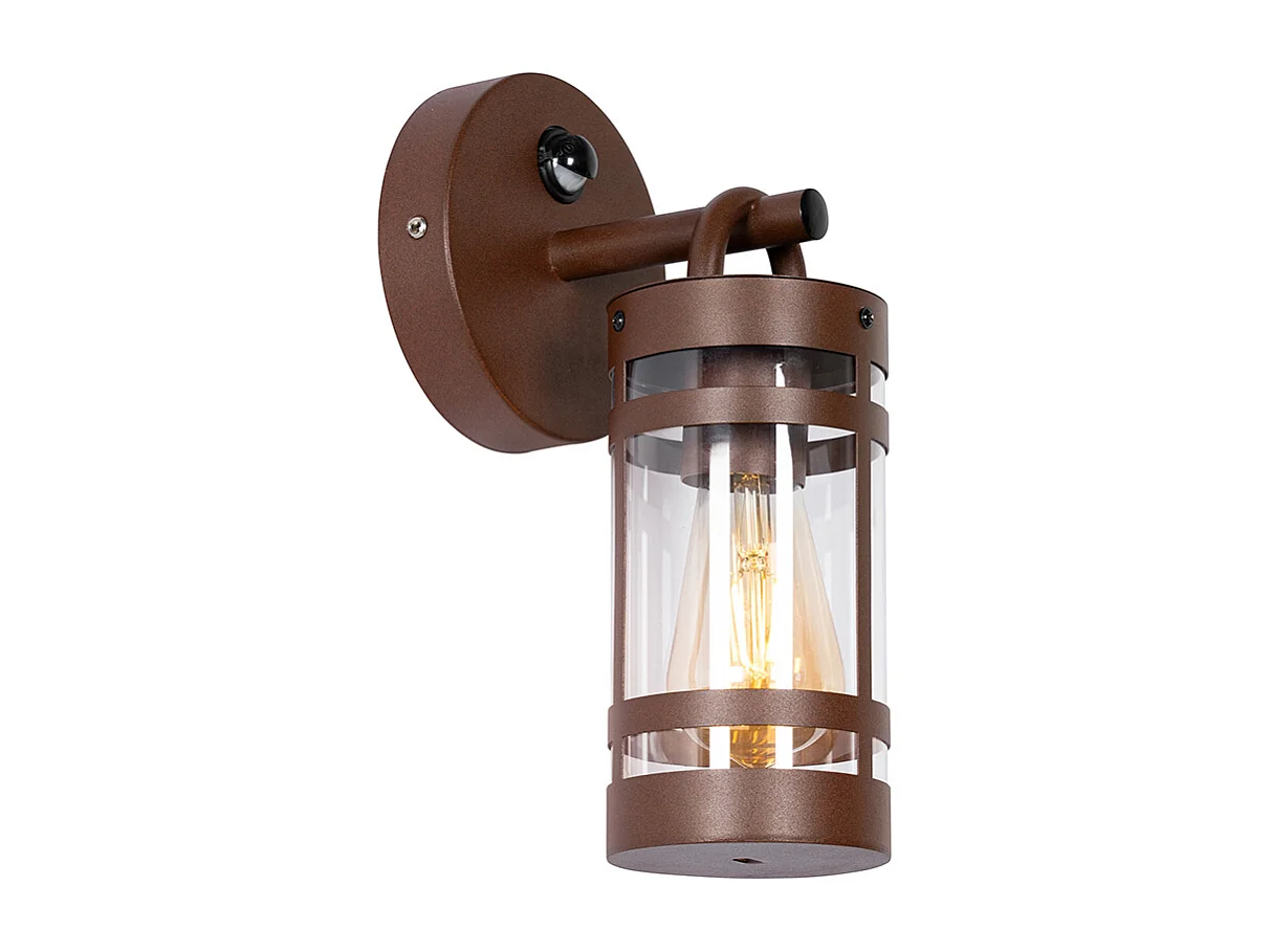 Applique d'extérieur marron rouille IP44 avec détecteur de mouvement - Ruben