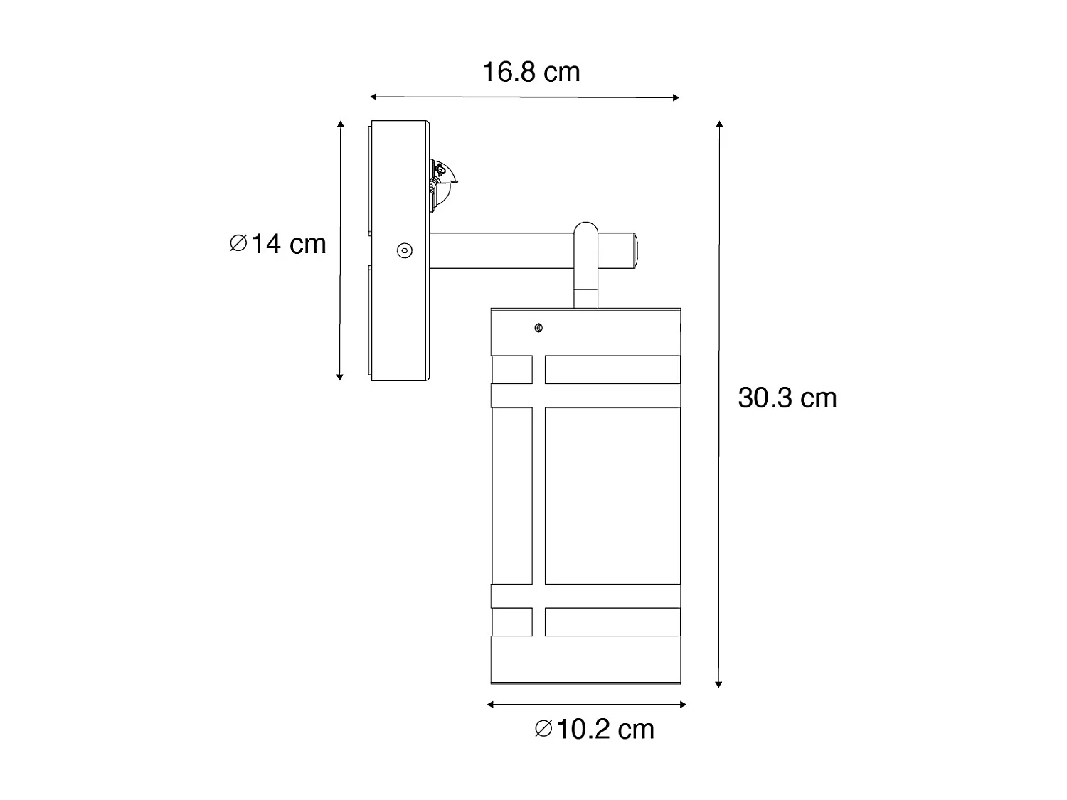 Applique d'extérieur marron rouille IP44 avec détecteur de mouvement - Ruben