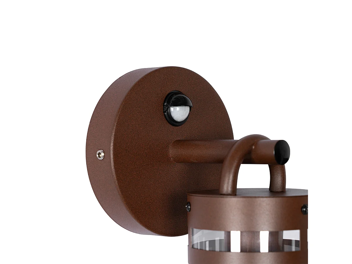 Applique d'extérieur marron rouille IP44 avec détecteur de mouvement - Ruben