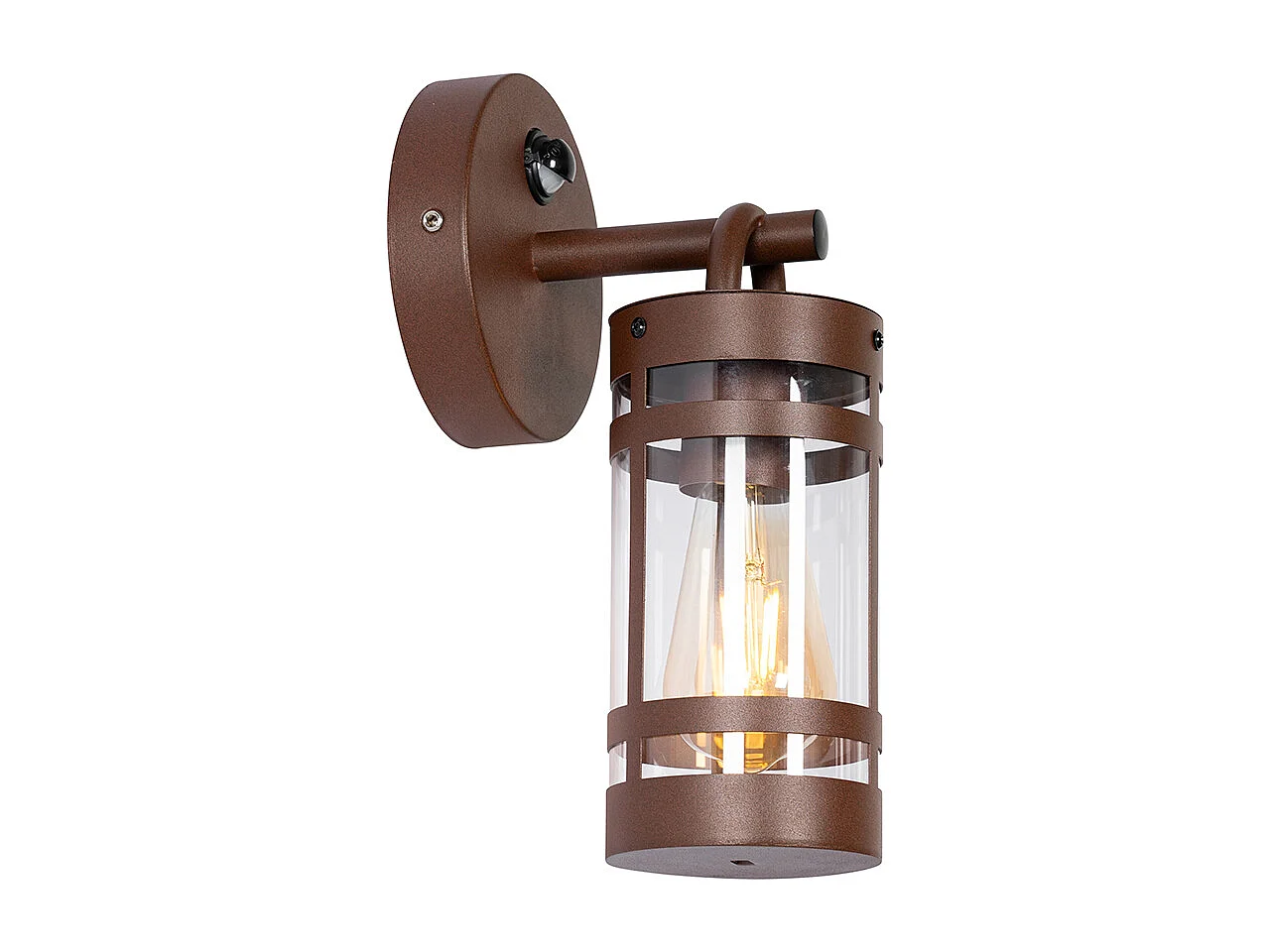 Applique d'extérieur marron rouille IP44 avec détecteur de mouvement - Ruben