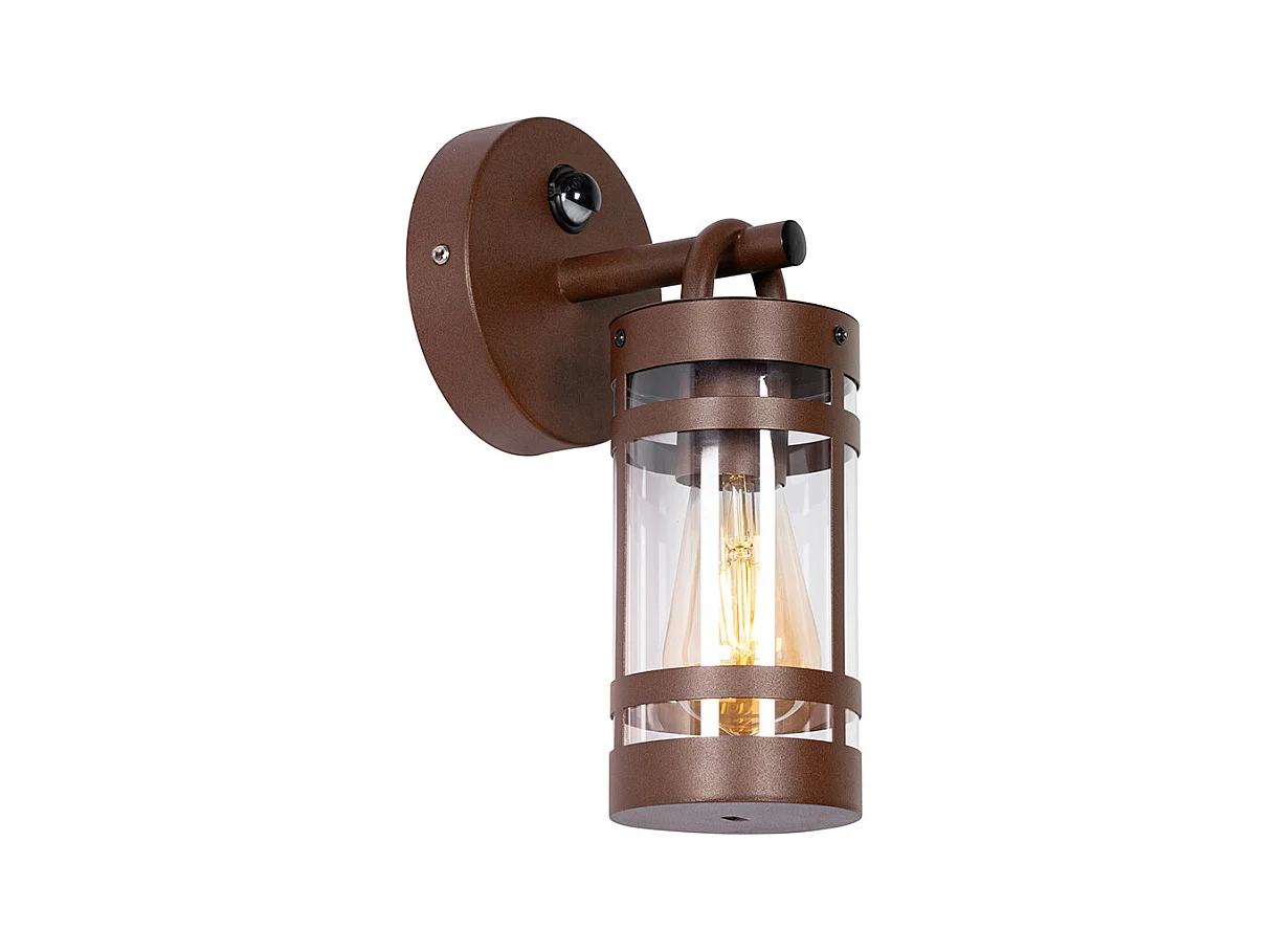 Applique d'extérieur marron rouille IP44 avec détecteur de mouvement - Ruben