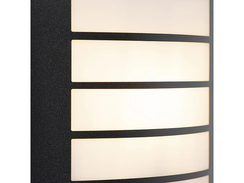 Applique d'extérieur noire IP44 avec capteur clair-obscur - Miro