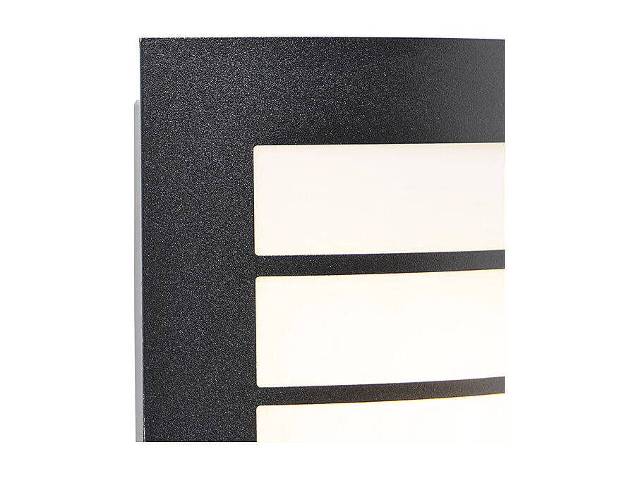 Applique murale extérieure noire IP44 avec capteur crépusculaire - Miro