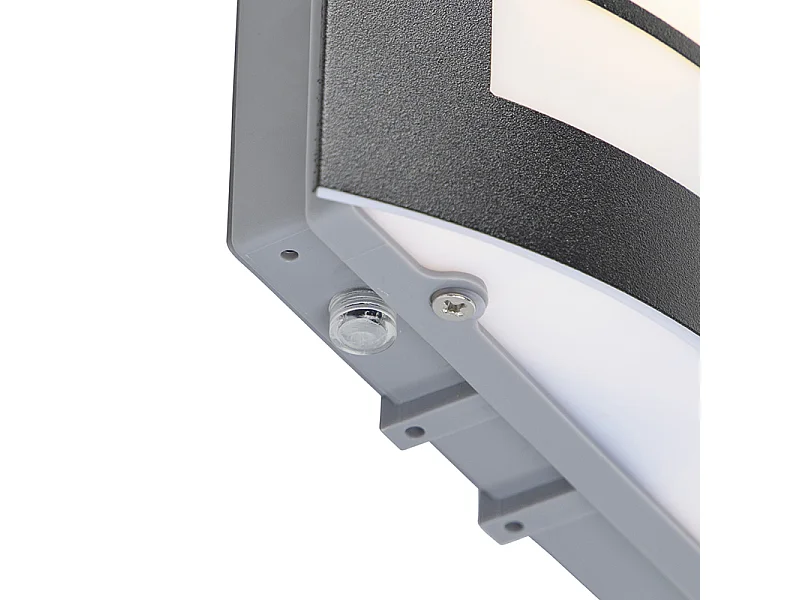 Applique murale extérieure noire IP44 avec capteur crépusculaire - Miro