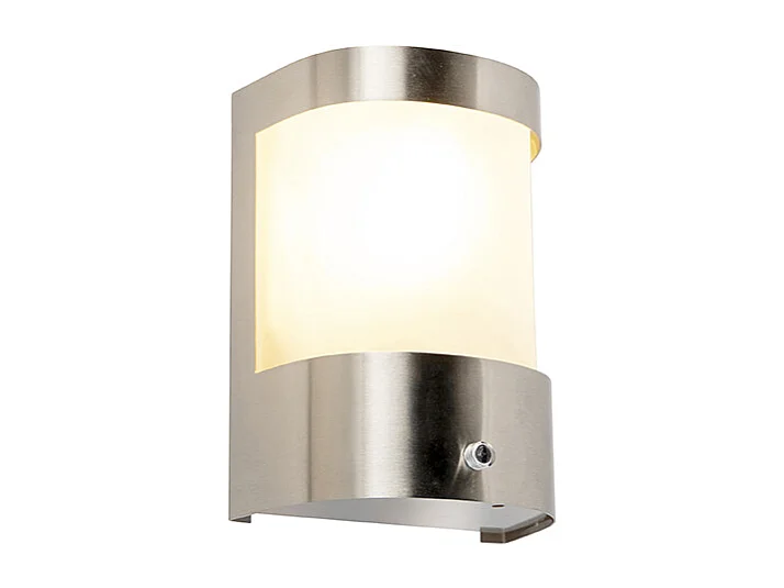 Applique murale extérieure capteur en acier inoxydable clair-foncé - Mira