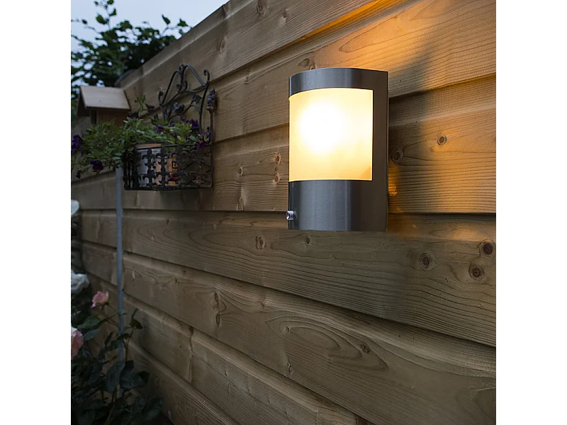 Applique murale extérieure capteur en acier inoxydable clair-foncé - Mira