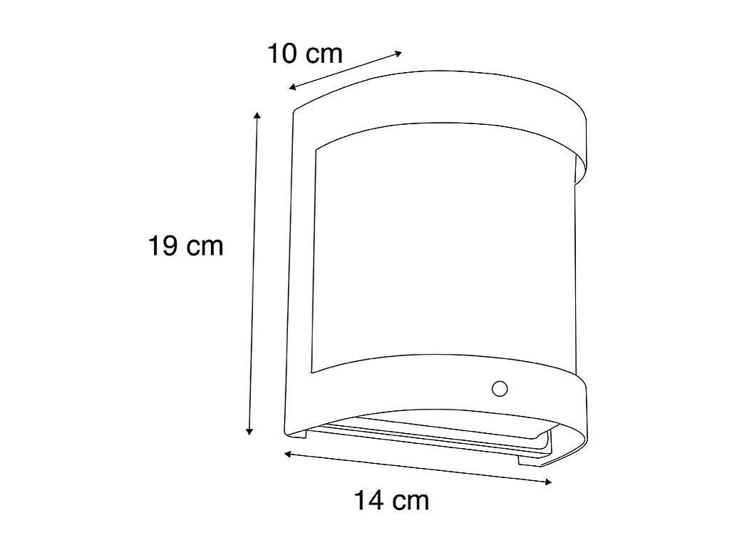 Applique murale extérieure capteur en acier inoxydable clair-foncé - Mira