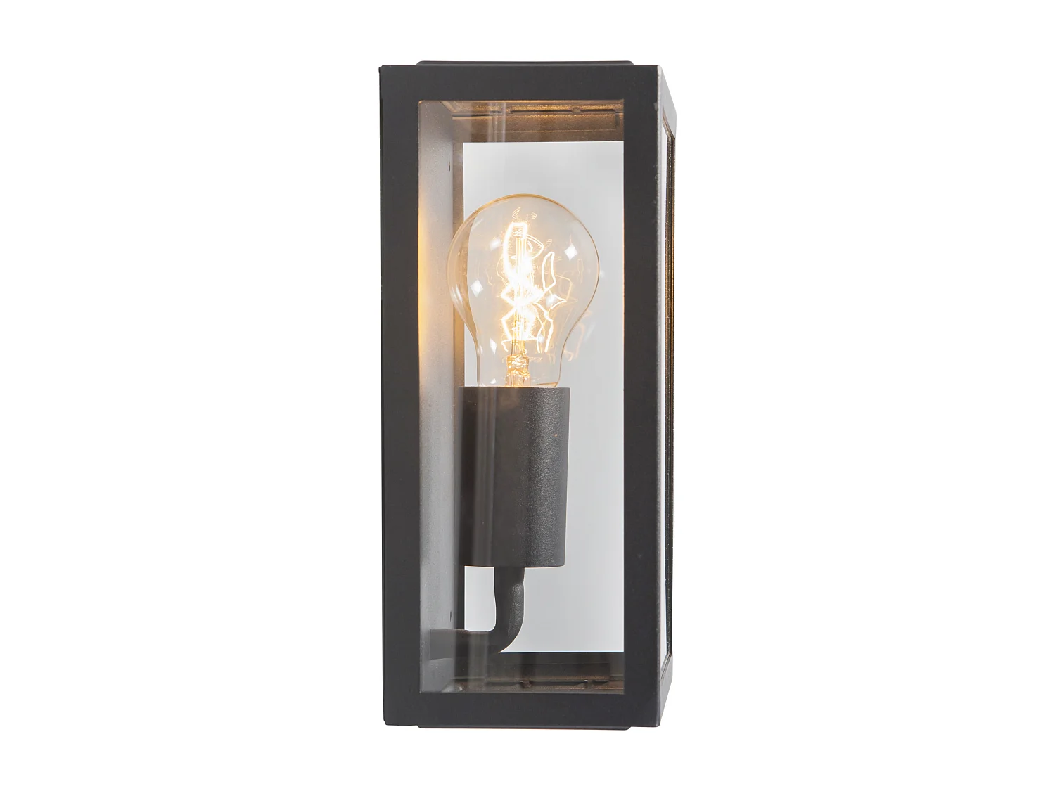 Applique murale extérieure industrielle noire avec verre 25,5 cm IP44 - Rotterdam