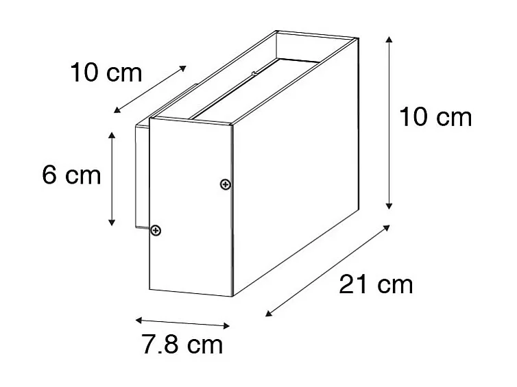 Applique moderne anthracite avec LED IP54 - Spector