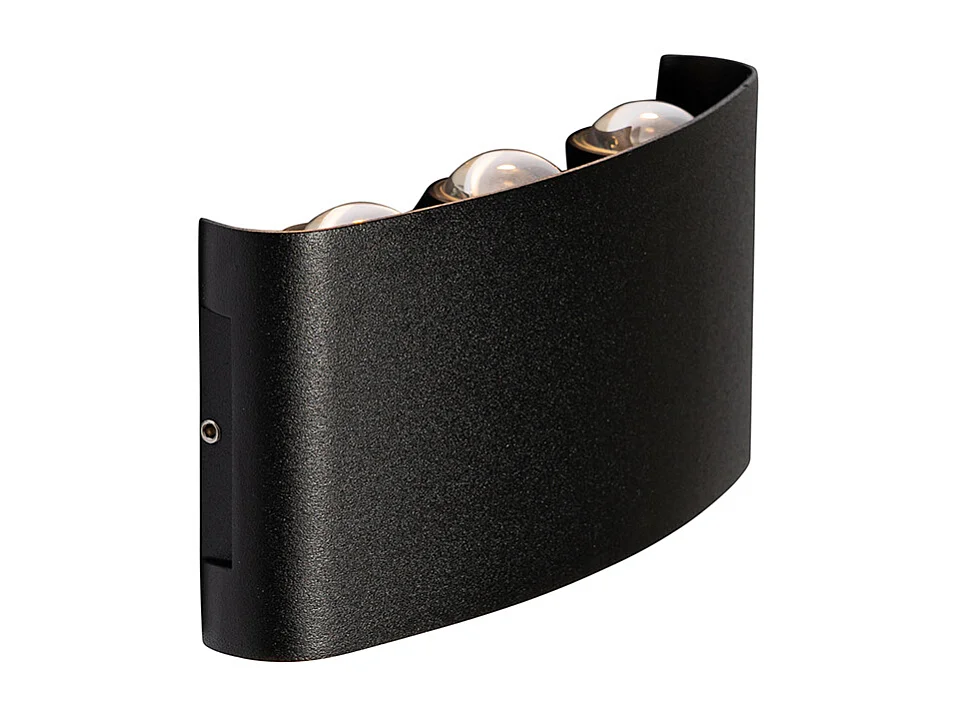 Applique murale d'extérieur noire avec LED 6 lumières IP54 - Silly