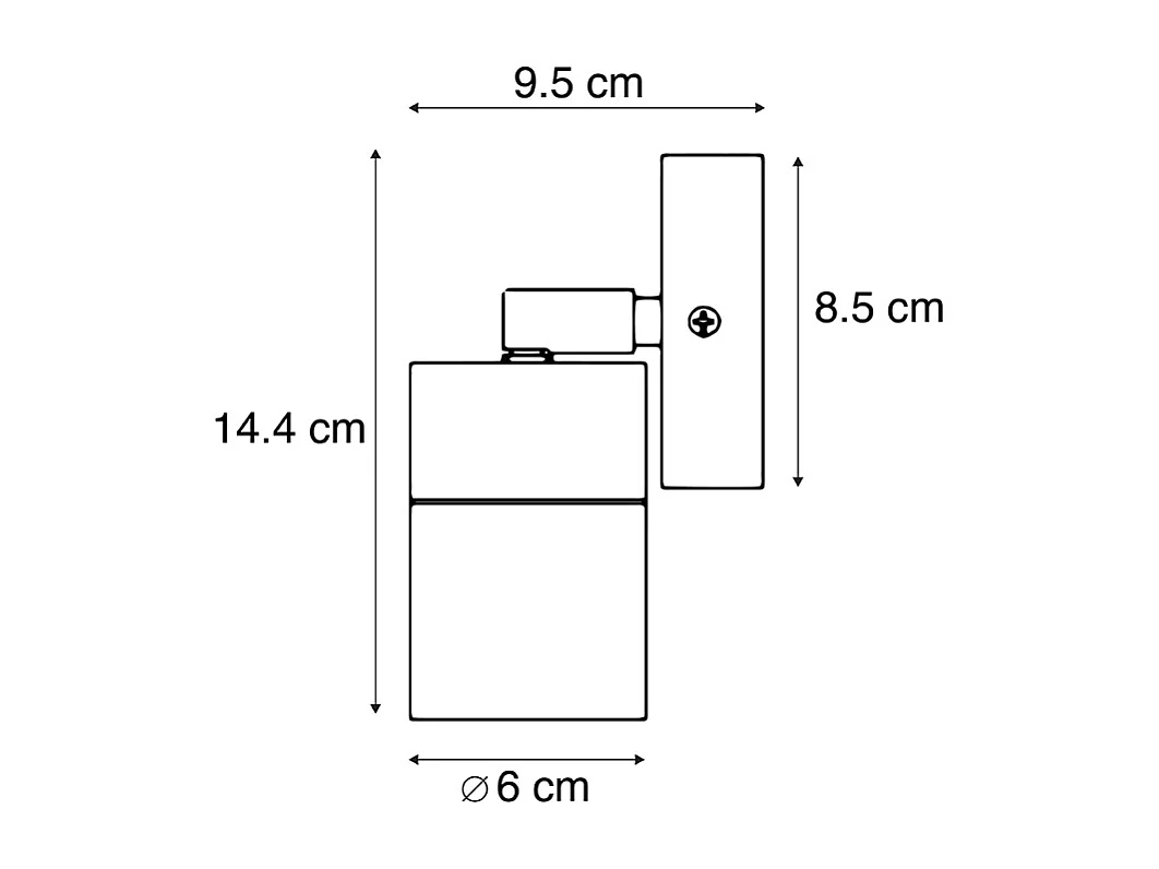 Applique murale extérieure noire orientable IP44 - Solo