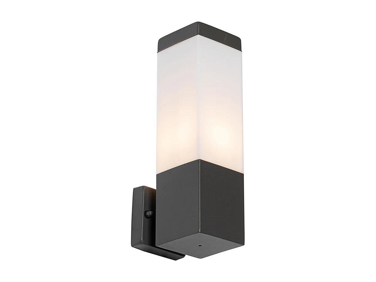 Applique d'extérieur moderne gris foncé avec opale - Malios