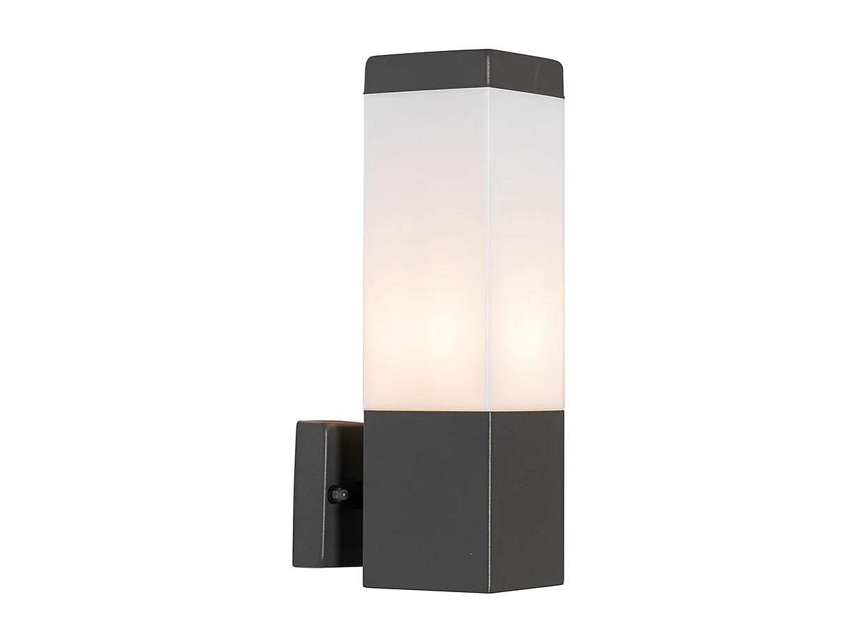 Applique murale extérieure moderne gris foncé avec opale - Malios