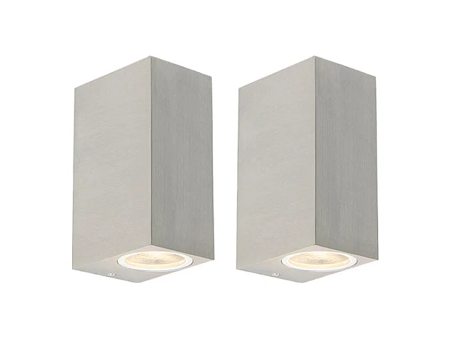 Ensemble de 2 appliques murales modernes en acier IP44 - Baleno II