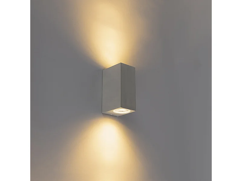 Lot de 2 appliques murales modernes en aluminium 2 lumières IP44 - Baleno