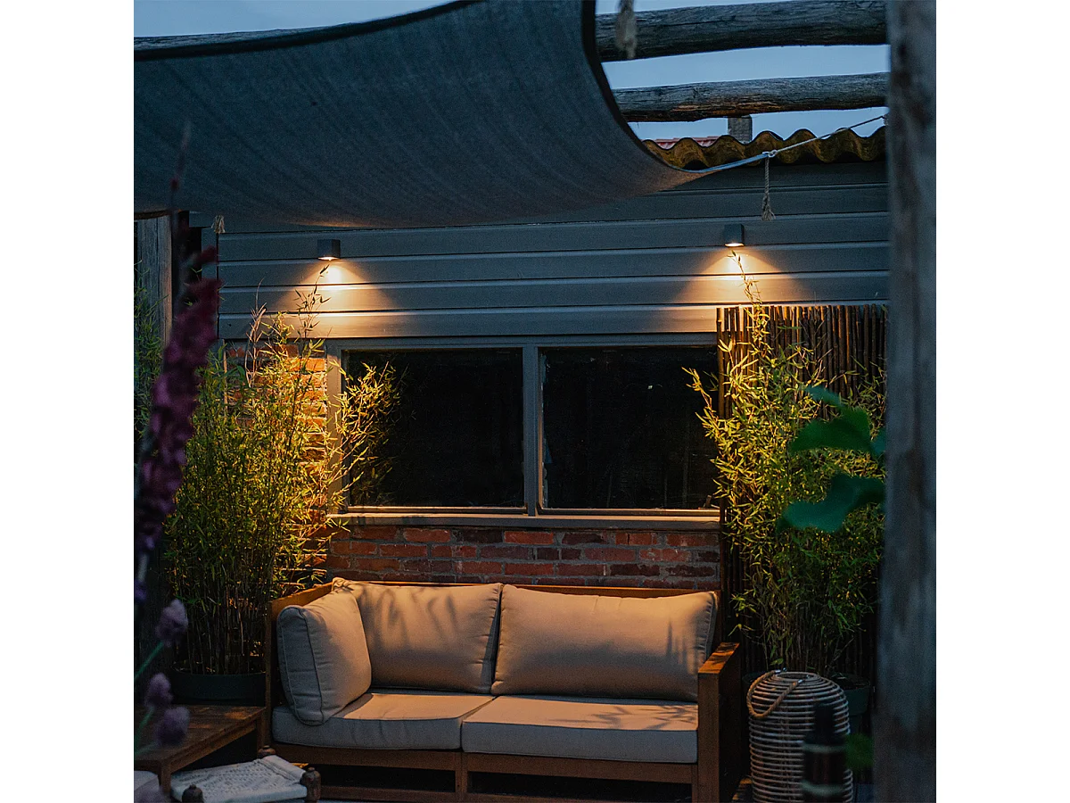 Applique murale moderne gris foncé IP44 - Baleno