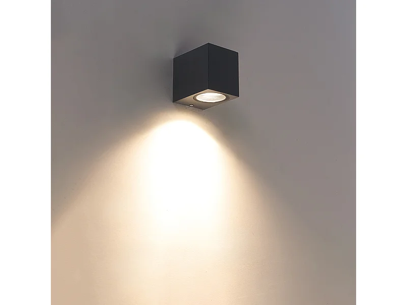 Applique murale moderne gris foncé IP44 - Baleno