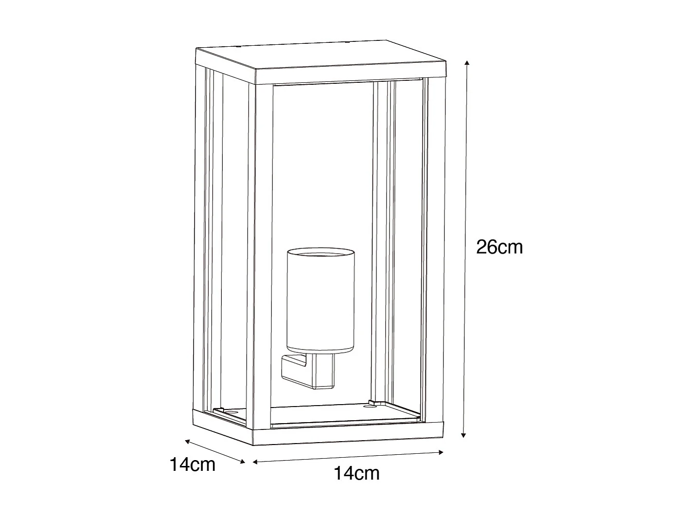 Applique d'extérieur noir avec verre fumé 26 cm IP44 - Charlois