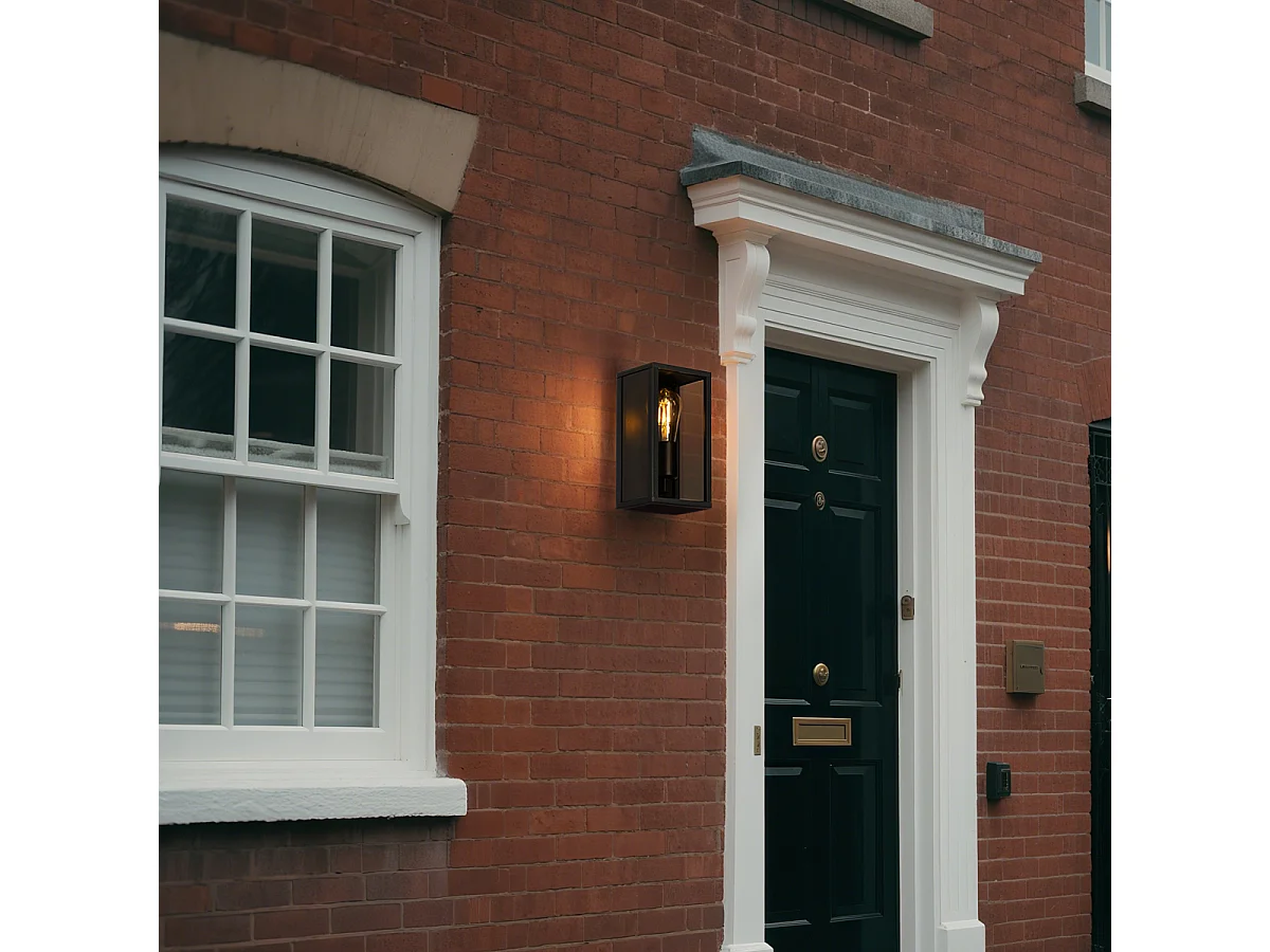 Applique murale d'extérieur noire avec verre fumé 26 cm IP44 - Charlois