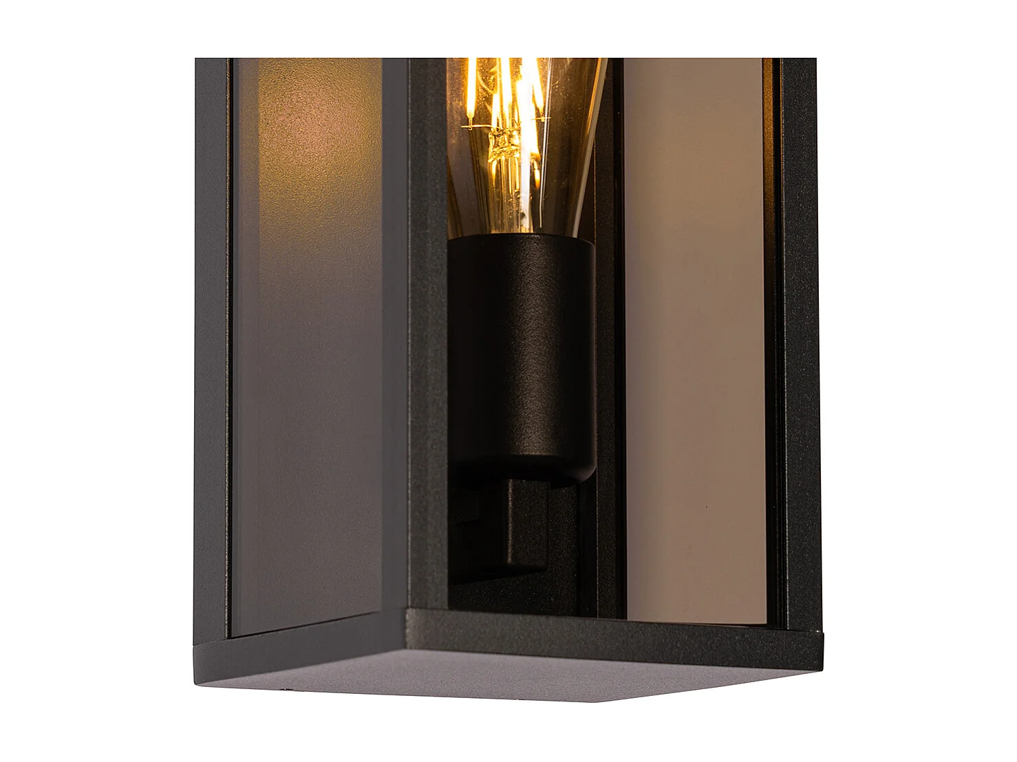 Applique murale d'extérieur noire avec verre fumé 26 cm IP44 - Charlois